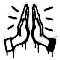 Spray Painted Graffiti High five sign Sprayed isolated with a white background. vector