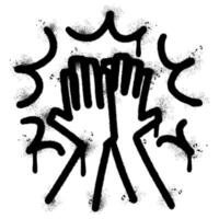 Spray Painted Graffiti High five sign Sprayed isolated with a white background. vector