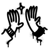 Spray Painted Graffiti High five sign Sprayed isolated with a white background. vector
