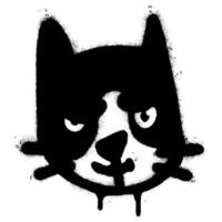 Spray Painted Graffiti Cat icon Word Sprayed isolated with a white background. graffiti Kitty sign with over spray in black over white. vector
