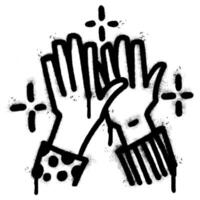 Spray Painted Graffiti High five sign Sprayed isolated with a white background. vector