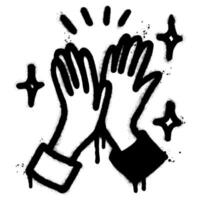 Spray Painted Graffiti High five sign Sprayed isolated with a white background. vector