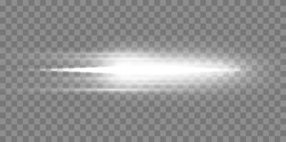 Silver horizontal lensflare. Light flash with rays or spotlight and bokeh. Silver glow flare light effect. vector