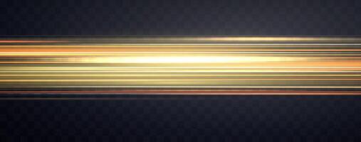 Speed rays, velocity light neon flow, zoom in motion effect, gold glow speed lines, colorful light trails, stripes. vector