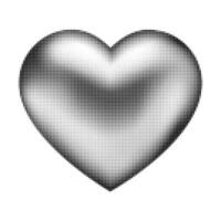 Abstract halftone heart shape isolated on white background. Black dotted heart icon. Modern halftone design. vector