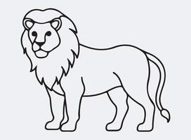 lion outline line art design, graphic resource, design. vector