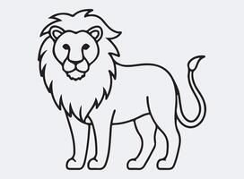 lion outline line art design, graphic resource, design. vector