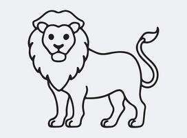 lion outline line art design, graphic resource, design. vector