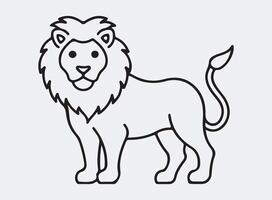 lion outline line art design, graphic resource, design. vector