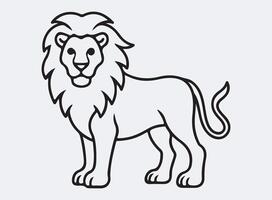 lion outline line art design, graphic resource, design. vector