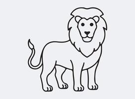 lion outline line art design, graphic resource, design. vector