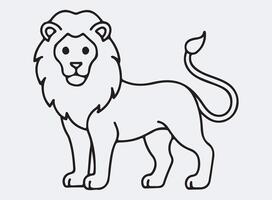 lion outline line art design, graphic resource, design. vector