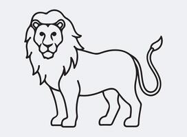 lion outline line art design, graphic resource, design. vector