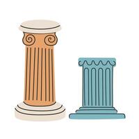 Antique column. Ancient architecture and historical theme. Isolated design. illustration vector