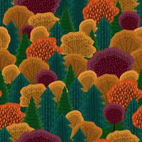 Abstract seamless pattern with autumn forest. vector