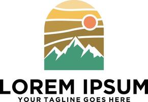 Modern Mountain Puzzle logo idea vector