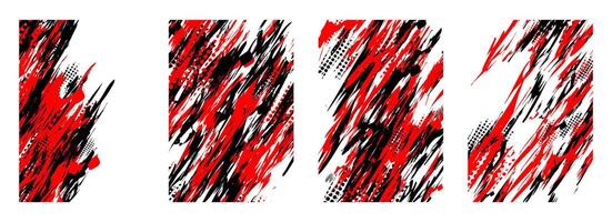 set of banner with a red and black abstract pattern vector