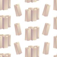 Rolled up rolls of tissue paper towels. seamless cartoon pattern. vector