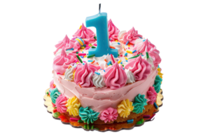 a pink cake with frosting on top on transparent background png