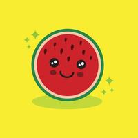 watermelon with funny expression vector