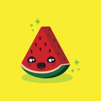 watermelon with funny expression vector