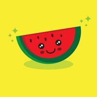 watermelon with funny expression vector