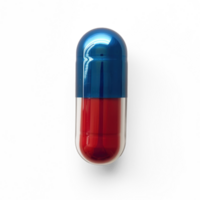 a red and blue pill on a transparent background png