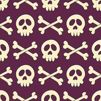 Halloween Seamless Patterns with Skulls and Bones for Background vector