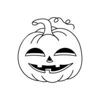 Halloween pumpkin. Hand-drawn Doodle Pumpkin Lantern symbol of the Happy Halloween holiday vector