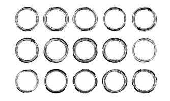 Set of sci fi black circle user interface elements technology futuristic design modern creative on white background vector