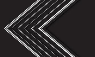 Abstract white arrow grey shadow direction geometric on black blank space design modern futuristic technology background vector