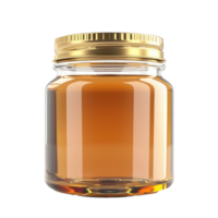 a glass jar with honey on a transparent background png