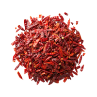 Dry red chilies isolated on transparent background cutout png