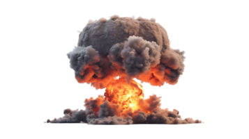 Powerful explosion with smoke and fire. isolated on transparent background png