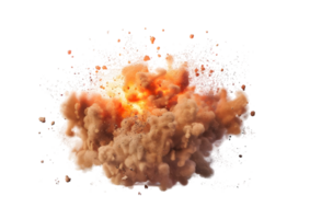 Powerful Explosion with Smoke and Fire. isolated on transparent background png