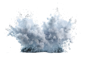 Abstract Water Splash with Glitch Effect. isolated on transparent background png