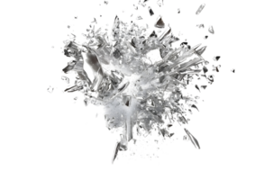 Abstract Silver Explosion with White Background. isolated on transparent background png