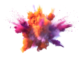 Abstract colorful explosion with lines and dots. isolated on transparent background png
