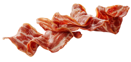 Dynamic Flowing Bacon for Cooking Isolated on Clear Transparent Background - Perfect for Recipe Illustrations and Food Design png