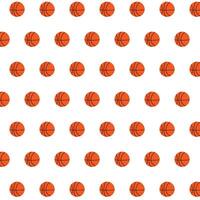 Flat basketball ball seamless pattern. Modern colorful illustration for flyers, banners, web and print. Balls on white background. vector
