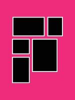 Set of hanging photo frame to make your collages vector