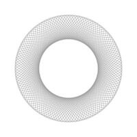 Spirograph template. Concentric ornament texture. Harmonic symmetric wireframe element. Round guilloche shape isolated vector