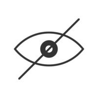 Crossed out eye icon. Sensitive content symbol isolated on white background. Warning censorship sign hiding image or with scenes of violence or nudity. vector