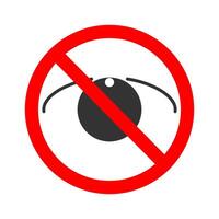 Crossed out eye icon. Sensitive content symbol isolated on white background. Warning censorship sign hiding image or with scenes of violence or nudity. vector