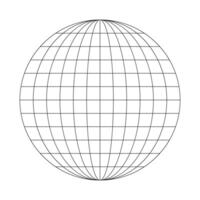 Deflated grid ball icon. Distorted wireframe of Earth planet globe isolated on white background. Climate changing concept. Global ecological catastrophe idea. vector