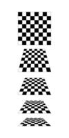 Chessboard plane in perspective isolated on white background. Tiled floor point of view. Sloped checkerboard texture. Inclined board with black and white checkere pattern. vector