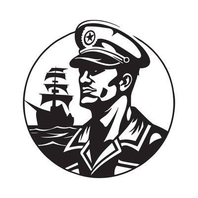 Sailor, Ship Captain Logo image. Logo Design arr Illustration Stock image