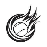 Illustration of a Basket ball with flame on white background vector