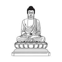 Buddha Statue Images. Buddha statue isolated on white background vector