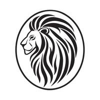 Lion and a circle logo template. Lion Head icon art isolated on white background vector